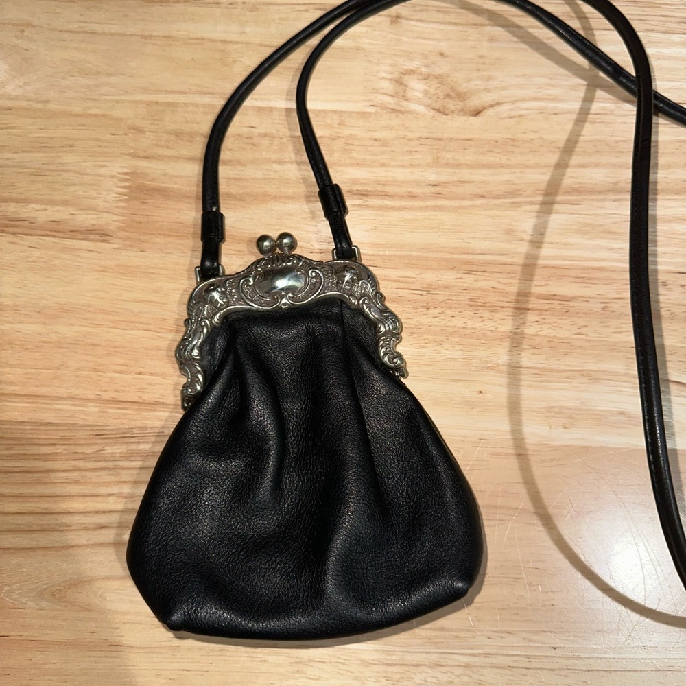 Brighton One World Black Stacy Mini Leather Handbag Purse